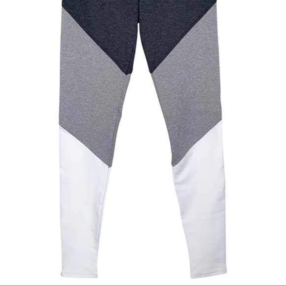 Onzie High Rise Track Leggings Slate Combo Grey Ombré Colorblock Tights S/M NWT - Picture 6 of 16